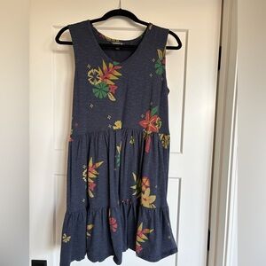 Toad&Co Navy Floral Sleeveless Dress